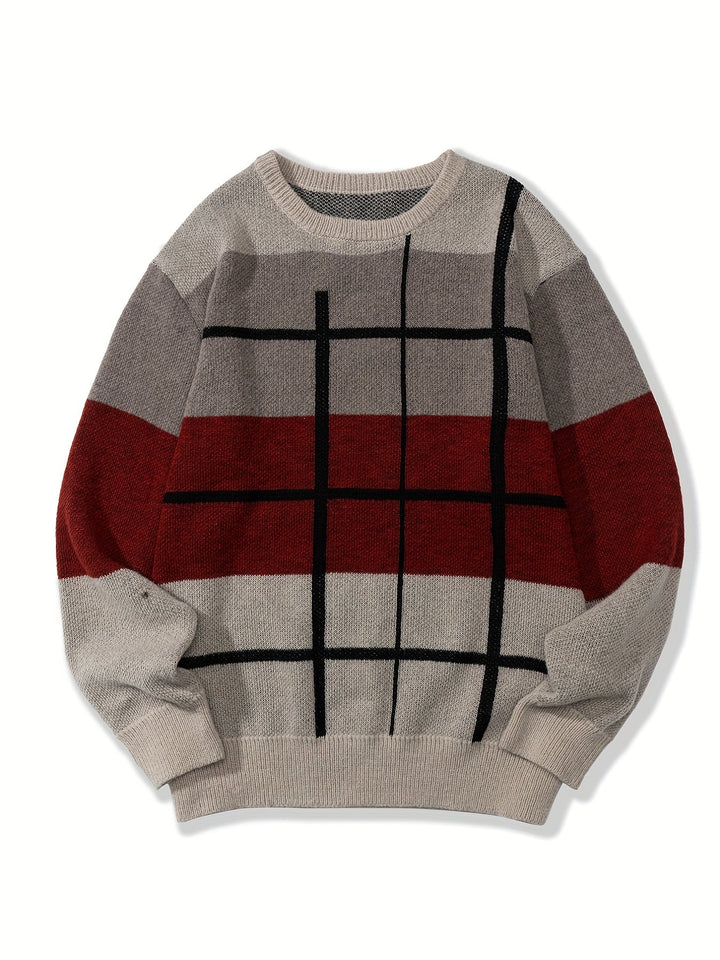 NORBERT | MEN'S STRIPED CREW NECK KNIT SWEATER 3