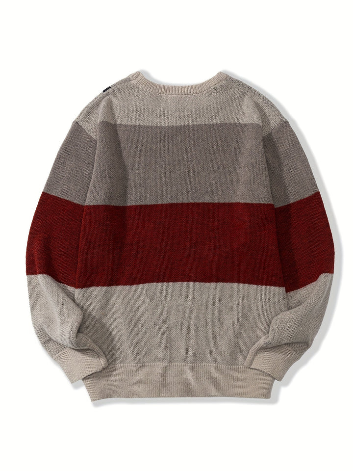 NORBERT | MEN'S STRIPED CREW NECK KNIT SWEATER 4