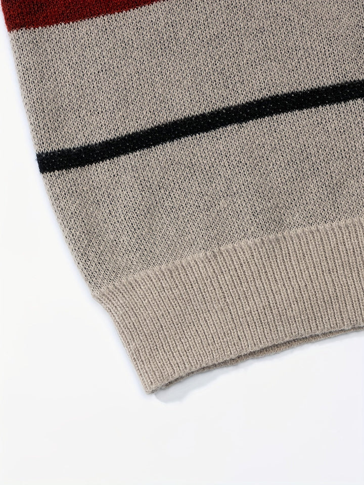 NORBERT | MEN'S STRIPED CREW NECK KNIT SWEATER 7