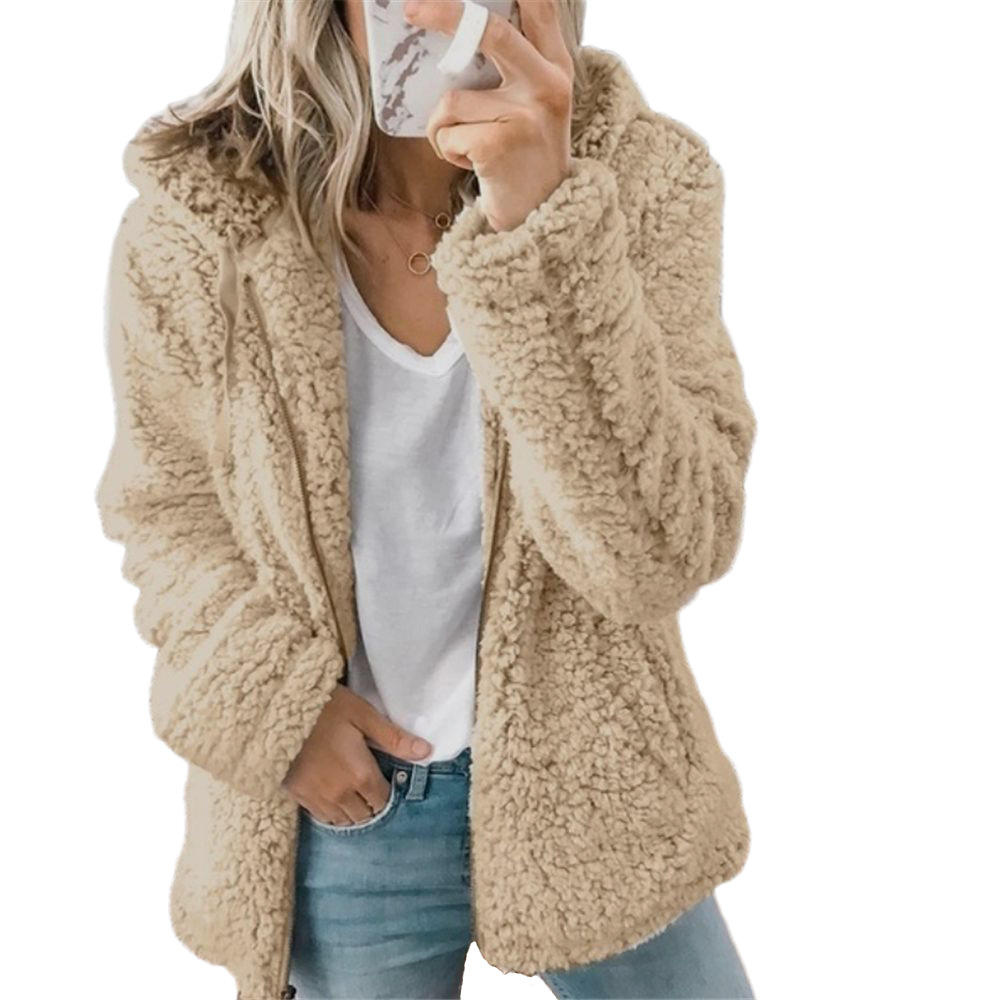 OCEANE | WOMEN'S FUZZY JACKET TEDDY SHERPA HOODED FLEECE 2
