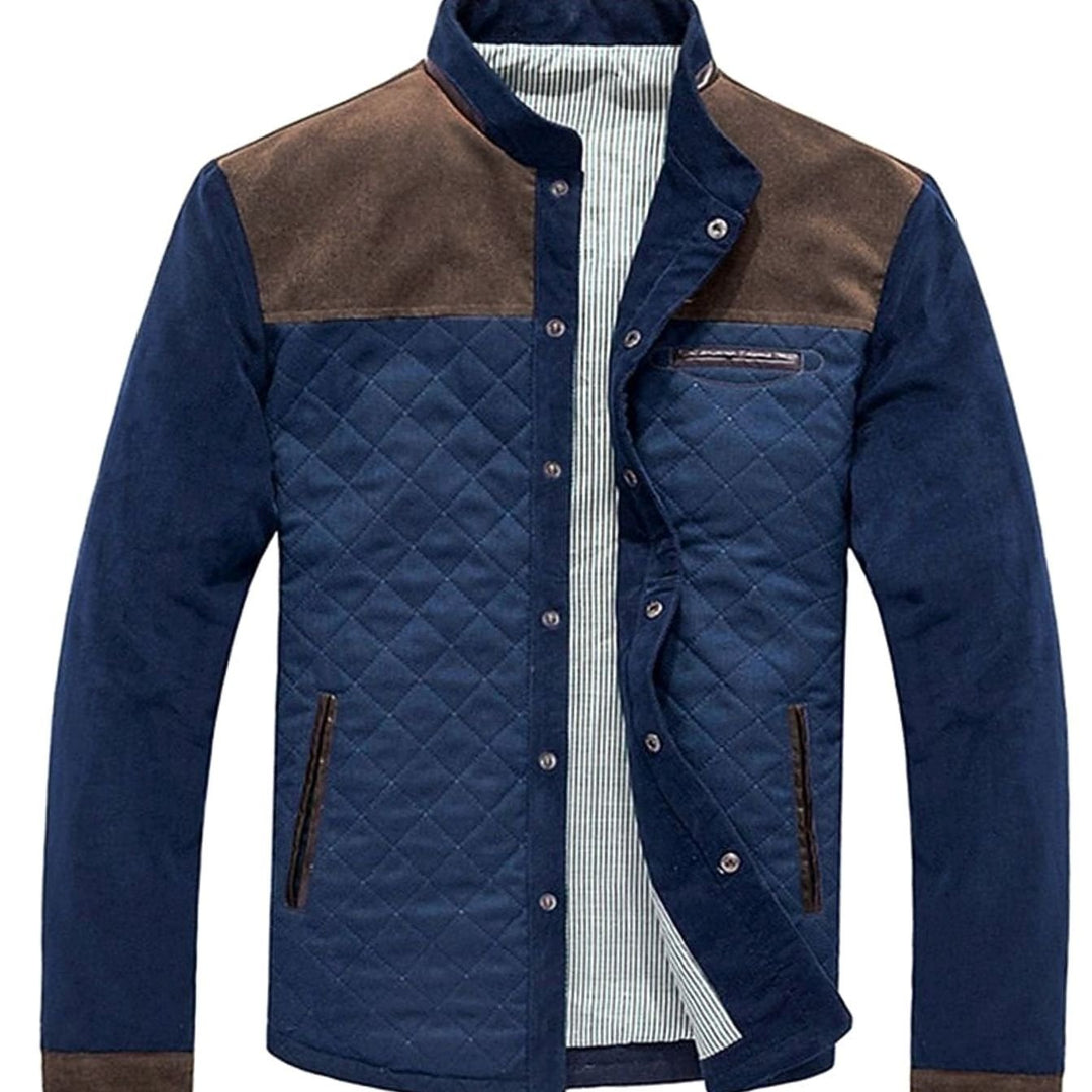 Men's Color Block Quilted Jacket – Detail View