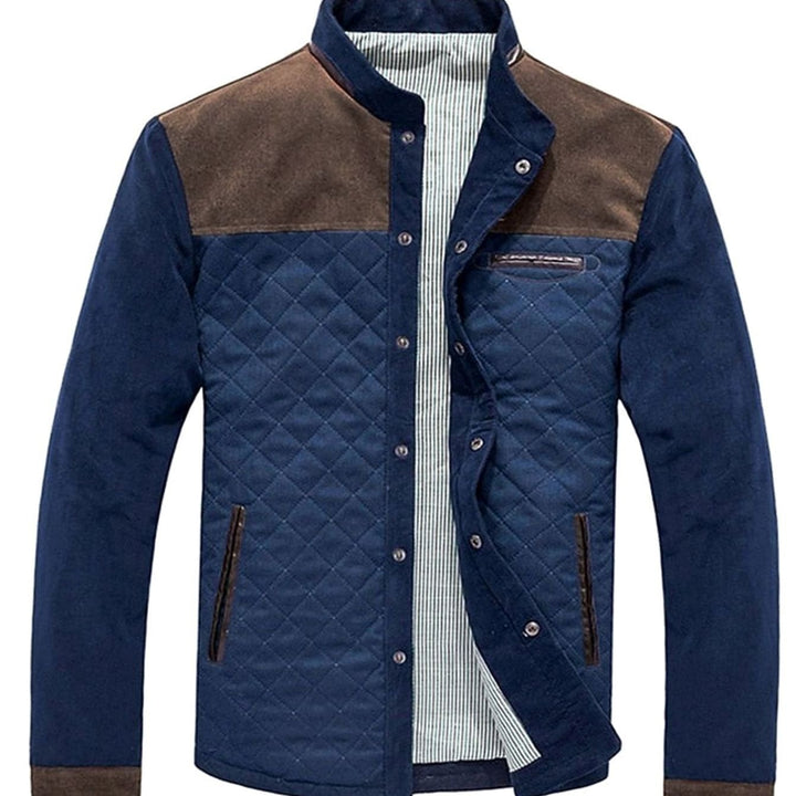 Men's Color Block Quilted Jacket – Detail View