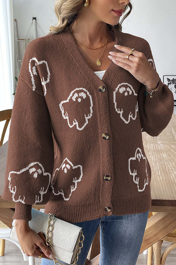 OCTAVIE | WOMEN'S HALLOWEEN CARDIGAN BUTTON KNIT SWEATER OVERSIZED 10