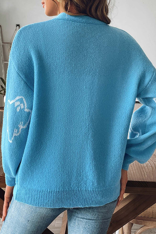 OCTAVIE | WOMEN'S HALLOWEEN CARDIGAN BUTTON KNIT SWEATER OVERSIZED 8