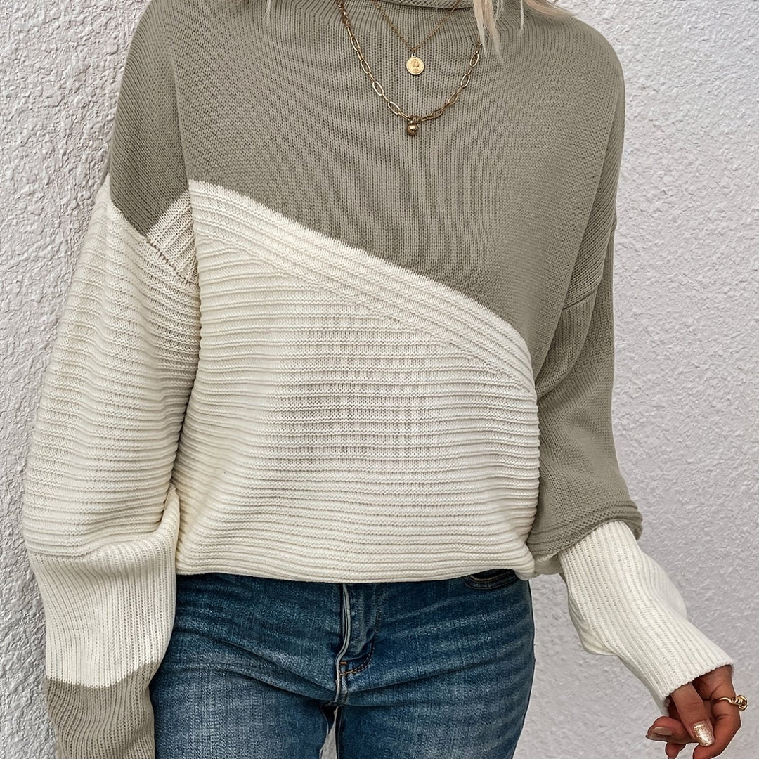 ODALIE | WOMEN'S COLOR BLOCK SWEATER OVERSIZED CREW NECK 1