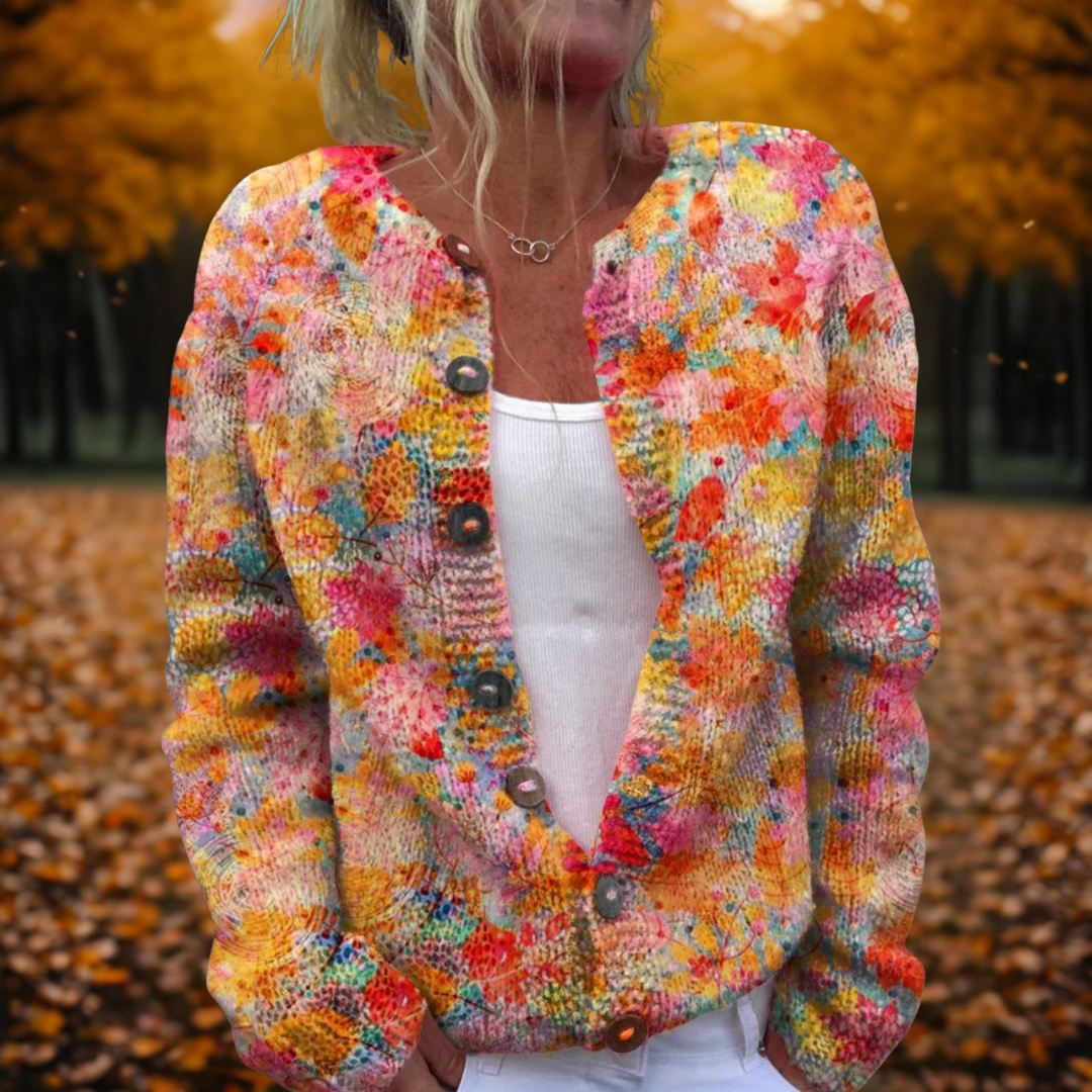 ODALINE | WOMEN'S COLORFUL FLORAL BUTTON UP CARDIGAN 1
