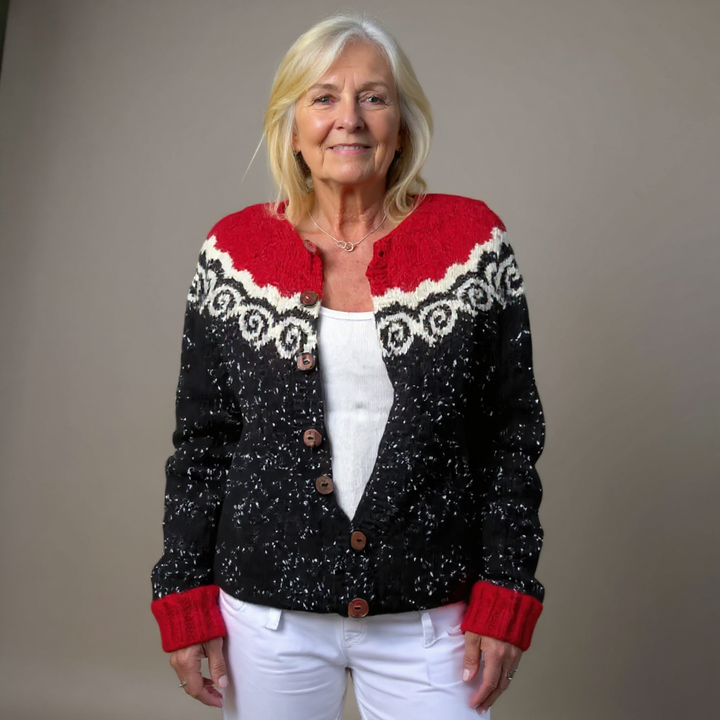 ODETTE | WOMEN'S FAIR ISLE CARDIGAN SWEATER CHRISTMAS KNIT BUTTON 3
