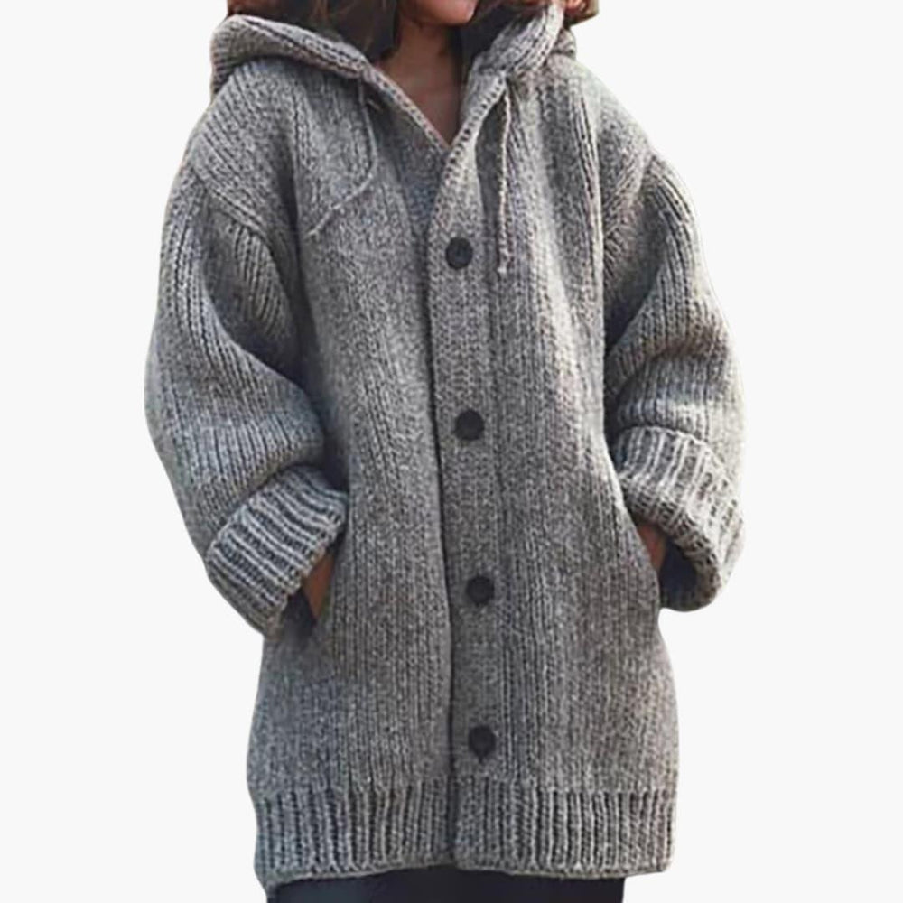 ODILE | WOMEN'S LONG HOODED CARDIGAN KNIT 2