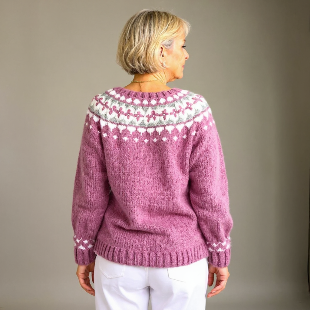 OLGA | WOMEN'S FAIR ISLE CARDIGAN SWEATER WINTER KNIT BUTTON 2