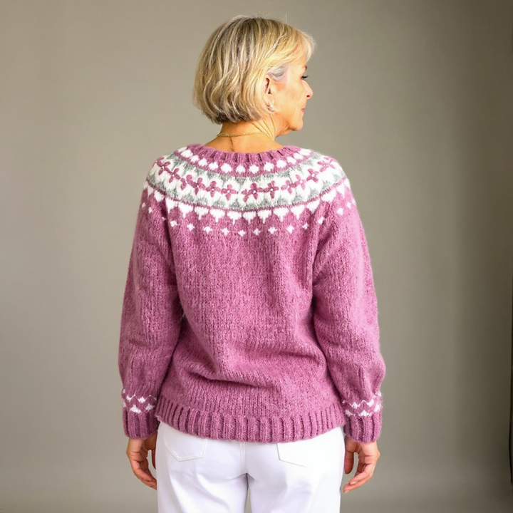 OLGA | WOMEN'S FAIR ISLE CARDIGAN SWEATER WINTER KNIT BUTTON 2