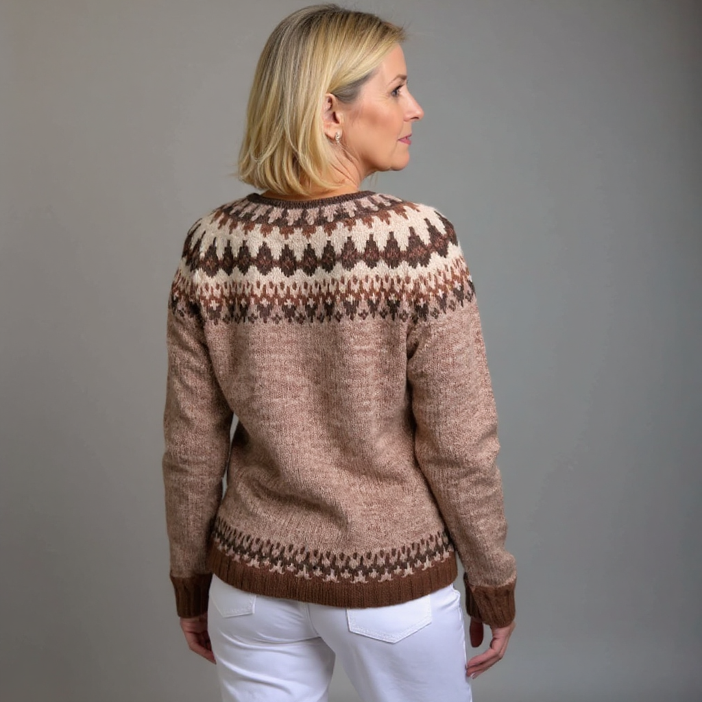 OONA | WOMEN'S FAIR ISLE CARDIGAN SWEATER WOOL KNIT PATTERNED 2