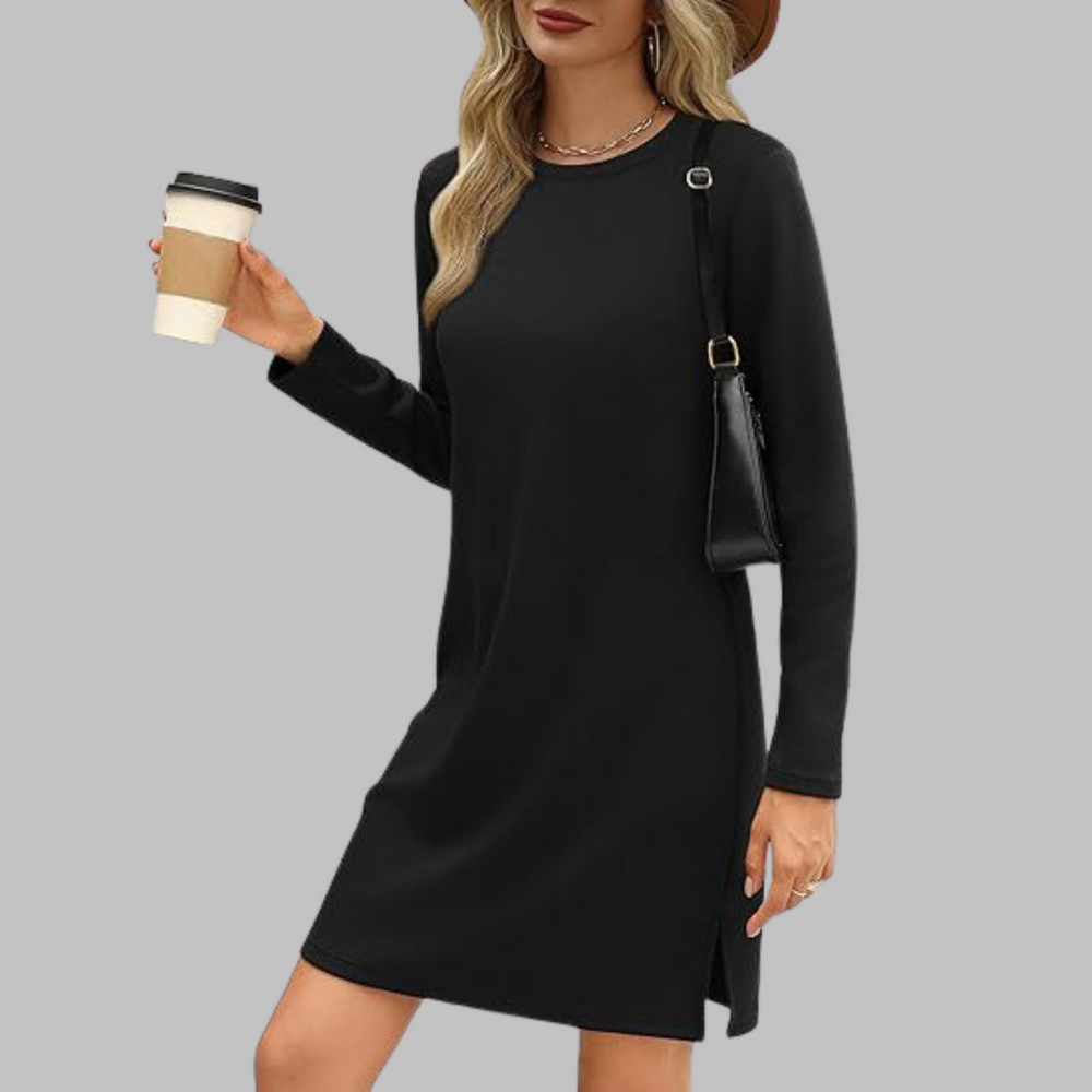 OPHELIA - CASUAL LONG SLEEVE CREW NECK FALL MINI DRESS 2