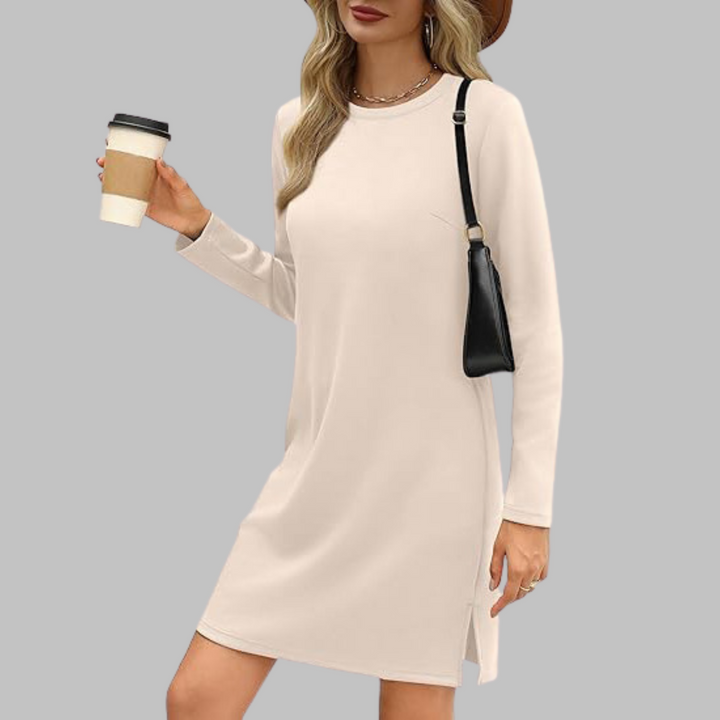 Ophelia - Casual Long Sleeve Crew Neck Fall Mini Dress 7