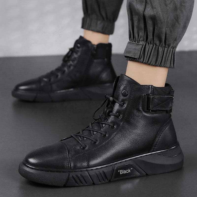 OSWALD - HIGH TOP LEATHER SNEAKER BOOTS 4