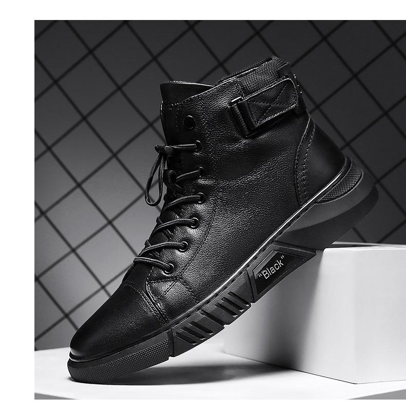OSWALD - HIGH TOP LEATHER SNEAKER BOOTS 6