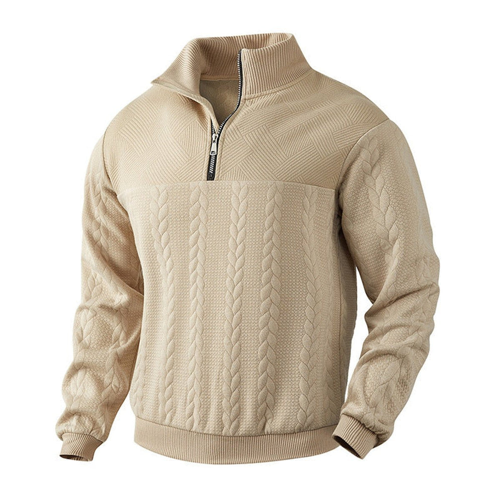 PACOME | MEN'S CABLE KNIT SWEATER QUARTER ZIP PULLOVER WINTER 2