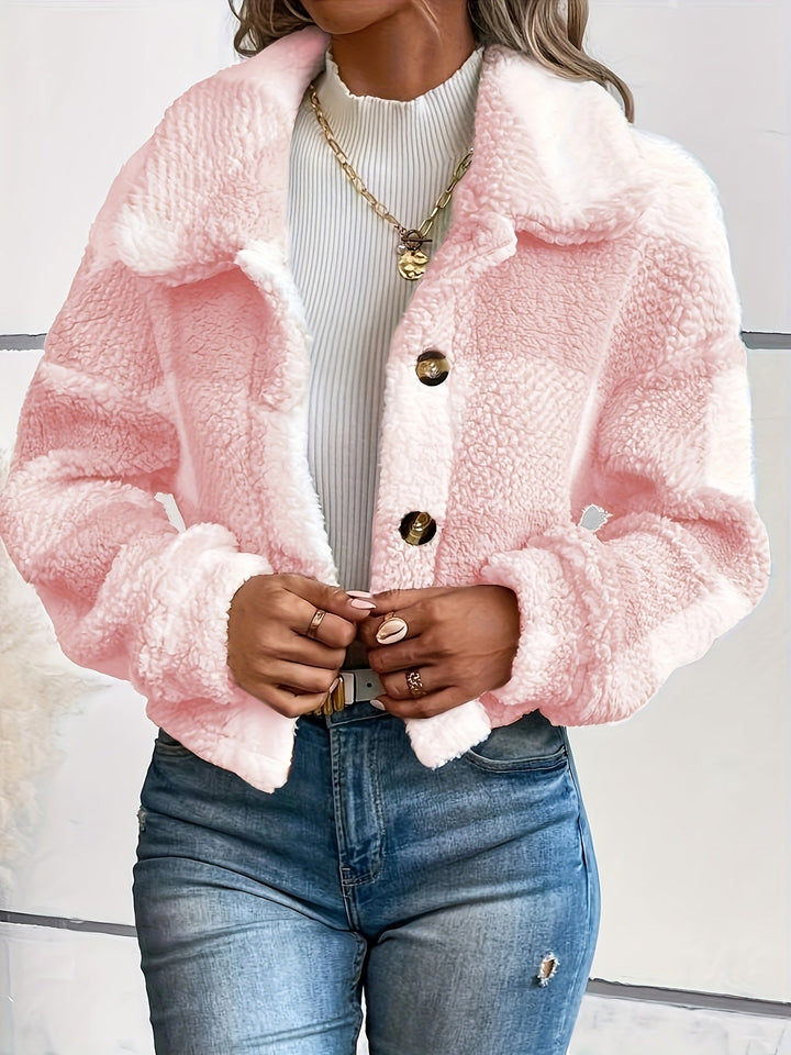 PAULETTE | WOMEN'S TEDDY JACKET SHERPA PLAID SHACKET COAT 4