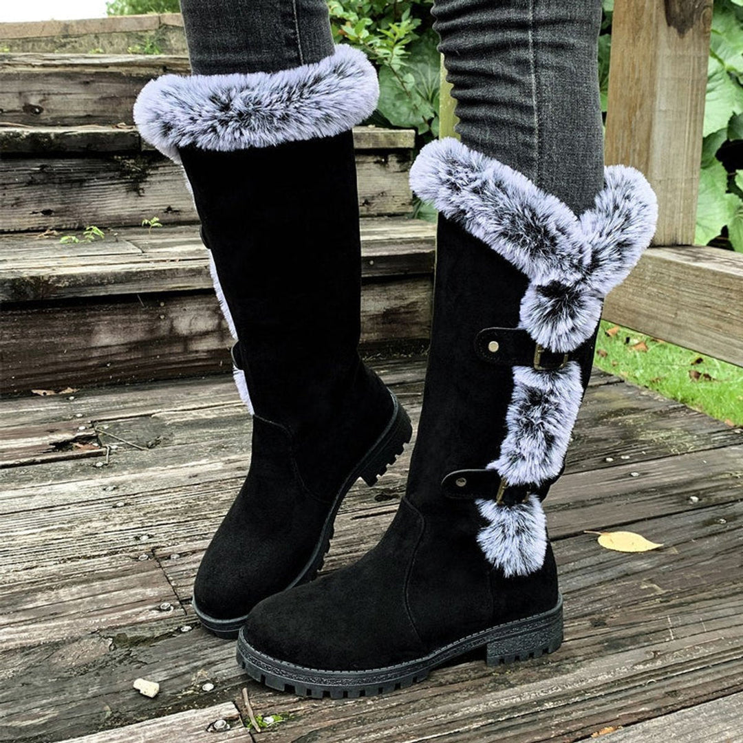 PERRETTE | WOMEN'S FUR TRIM KNEE HIGH BOOTS 1