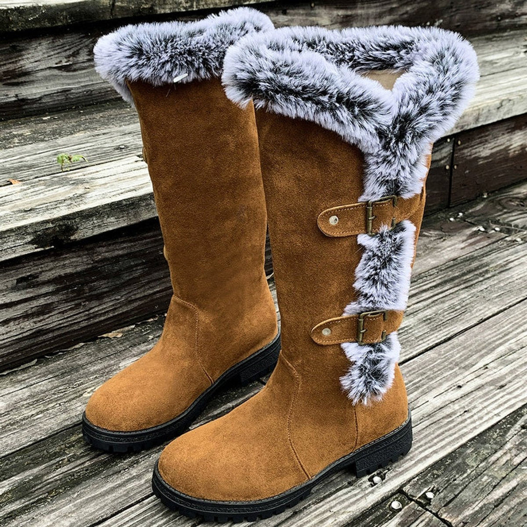 PERRETTE | WOMEN'S FUR TRIM KNEE HIGH BOOTS 11