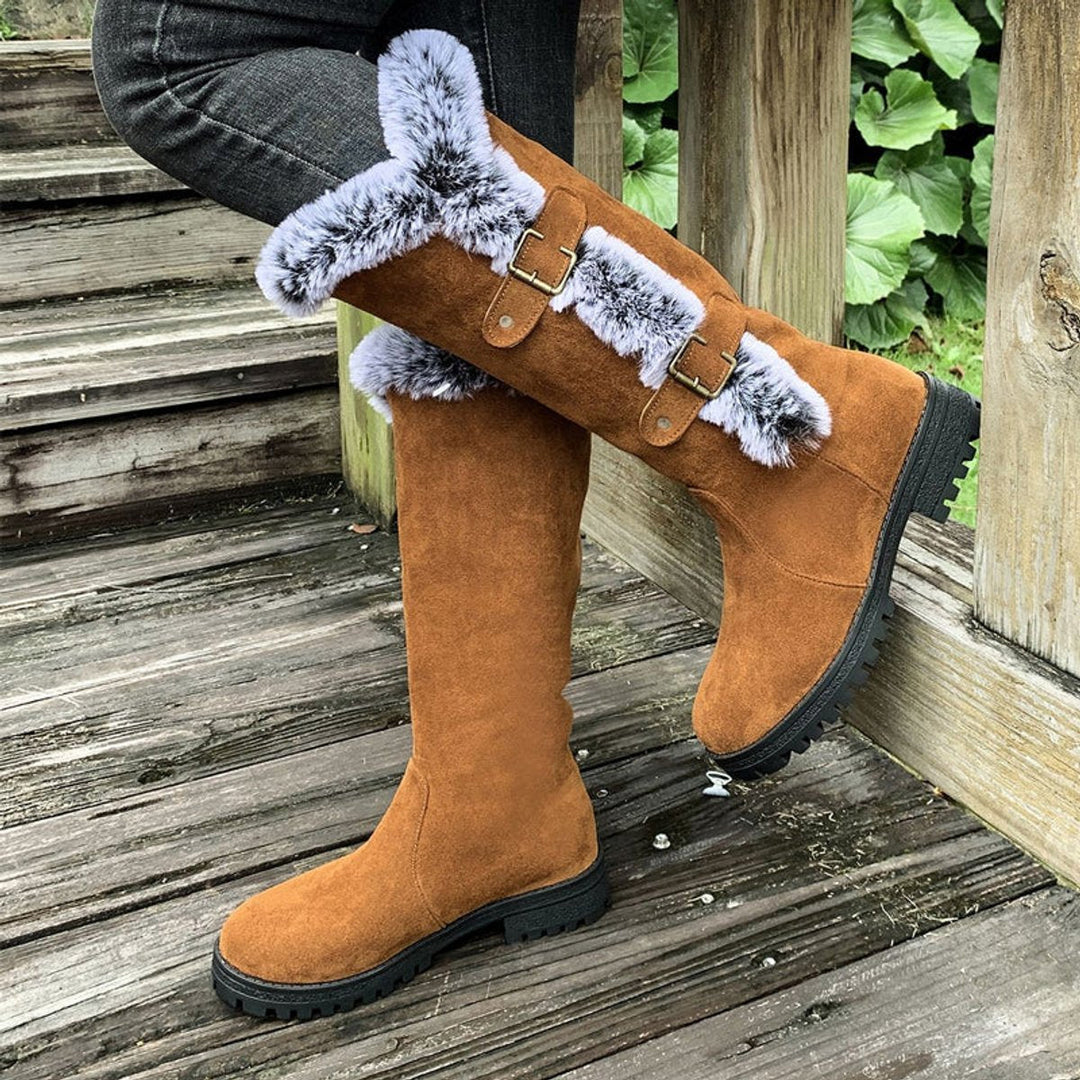 PERRETTE | WOMEN'S FUR TRIM KNEE HIGH BOOTS 3