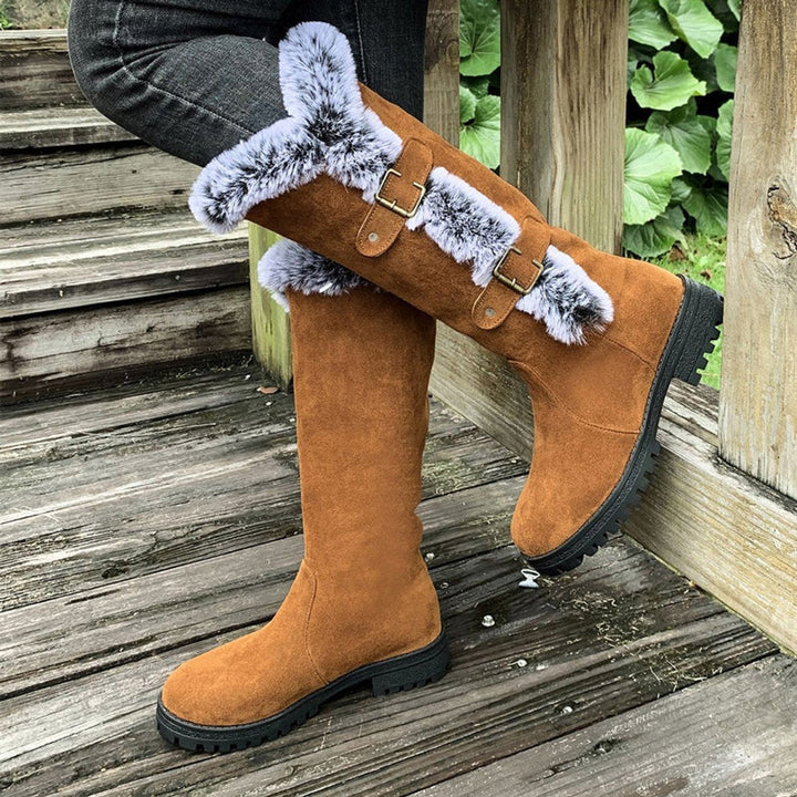PERRETTE | WOMEN'S FUR TRIM KNEE HIGH BOOTS 3