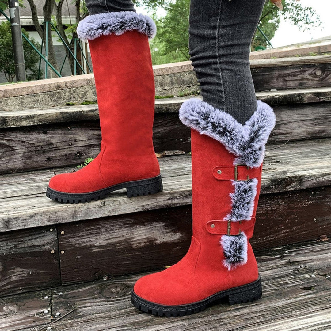 PERRETTE | WOMEN'S FUR TRIM KNEE HIGH BOOTS 5