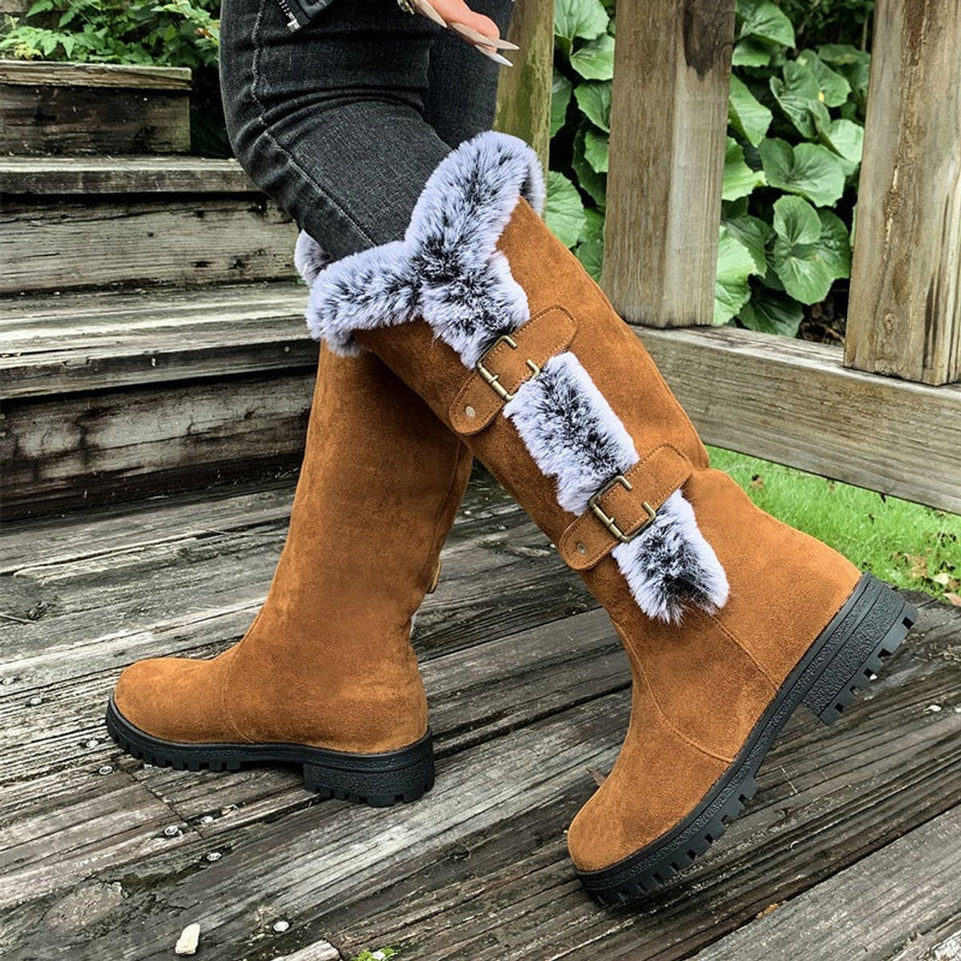 PERRETTE | WOMEN'S FUR TRIM KNEE HIGH BOOTS 7
