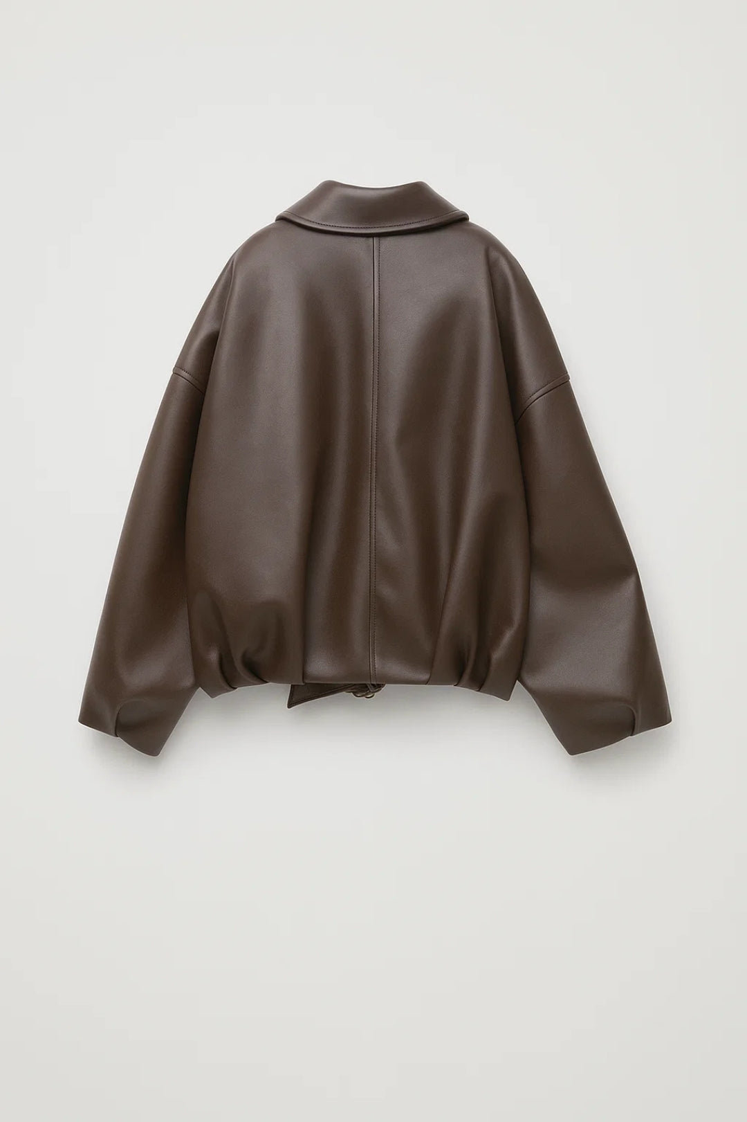 PERRINE - OVERSIZED BELTED FAUX LEATHER JACKET 4