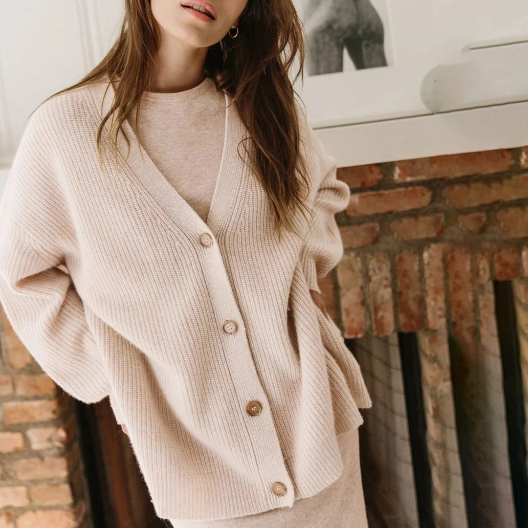 Women's Oversized Knit Cardigan – Beige
