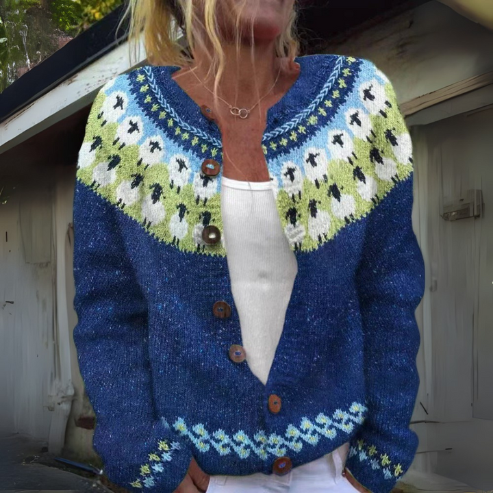 PETRA | WOMEN'S FAIR ISLE CARDIGAN SWEATER CHRISTMAS KNIT BUTTON 1