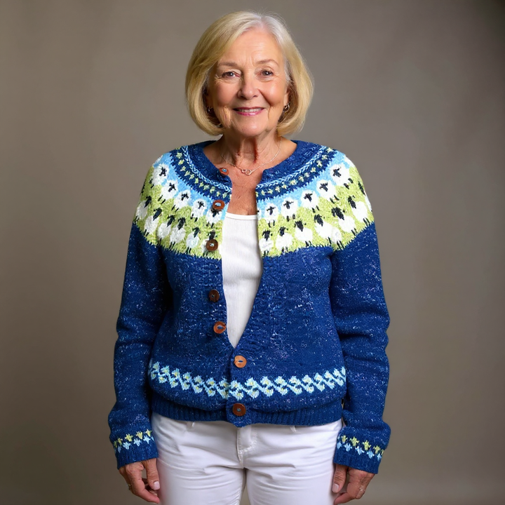 PETRA | WOMEN'S FAIR ISLE CARDIGAN SWEATER CHRISTMAS KNIT BUTTON 3