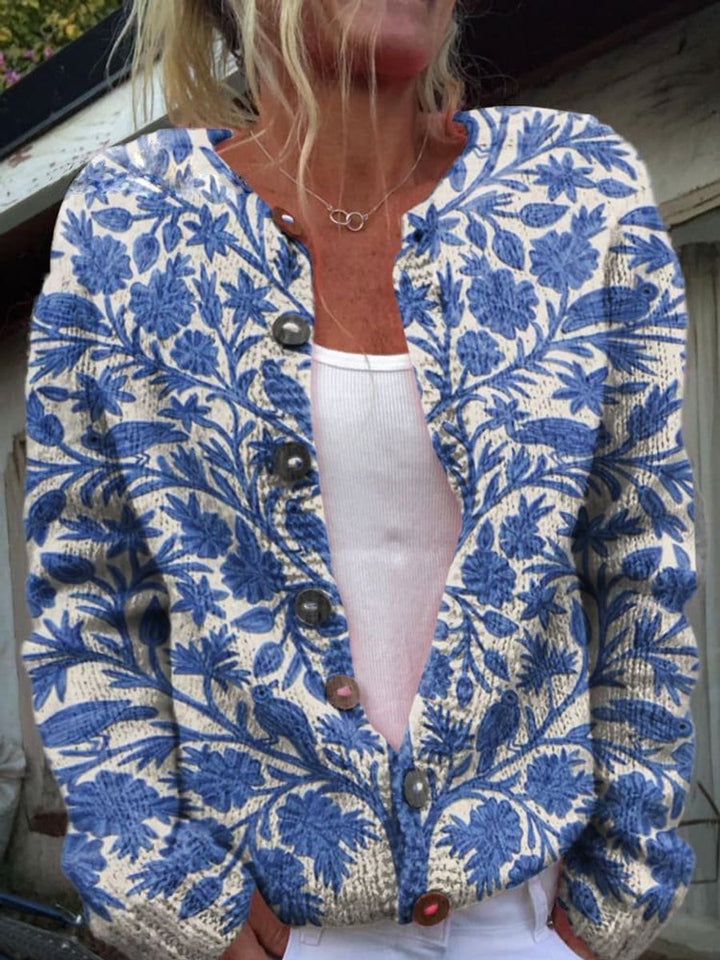 PHILIPPINE | WOMEN'S FLORAL EMBROIDERED KNIT CARDIGAN 1