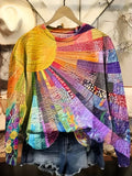 Quirine | Women's Sun Print Crew Neck Sweatshirt