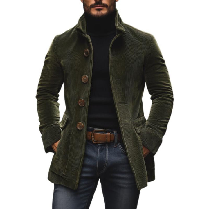 MARIUS | MEN'S CORDUROY COAT STAND COLLAR SINGLE BREASTED
