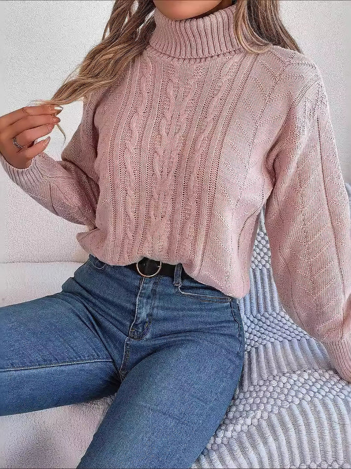 PRUDENCE | WOMEN'S CABLE KNIT SWEATER TURTLENECK OVERSIZED PULLOVER 2