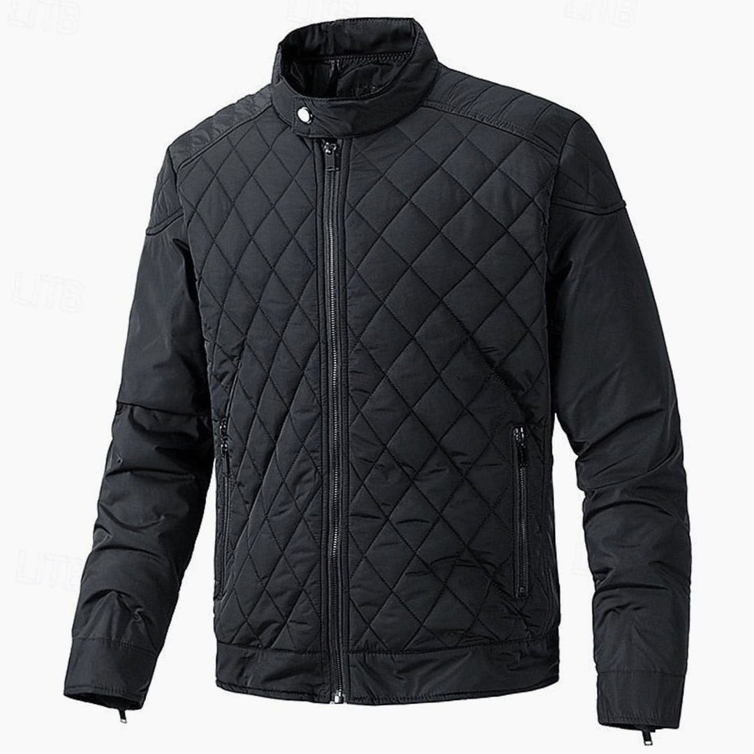 Men's Diamond Quilted Jacket – Black