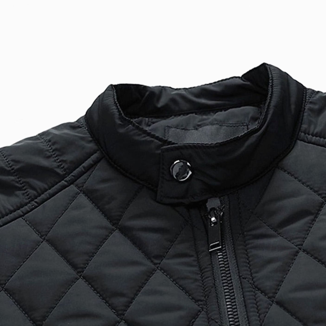 Men's Diamond Quilted Jacket – Detail View