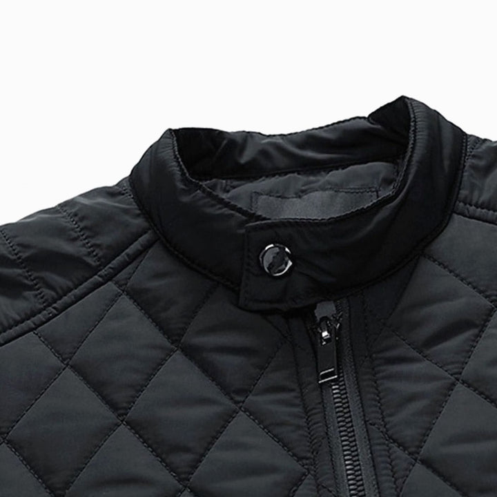 Men's Diamond Quilted Jacket – Detail View