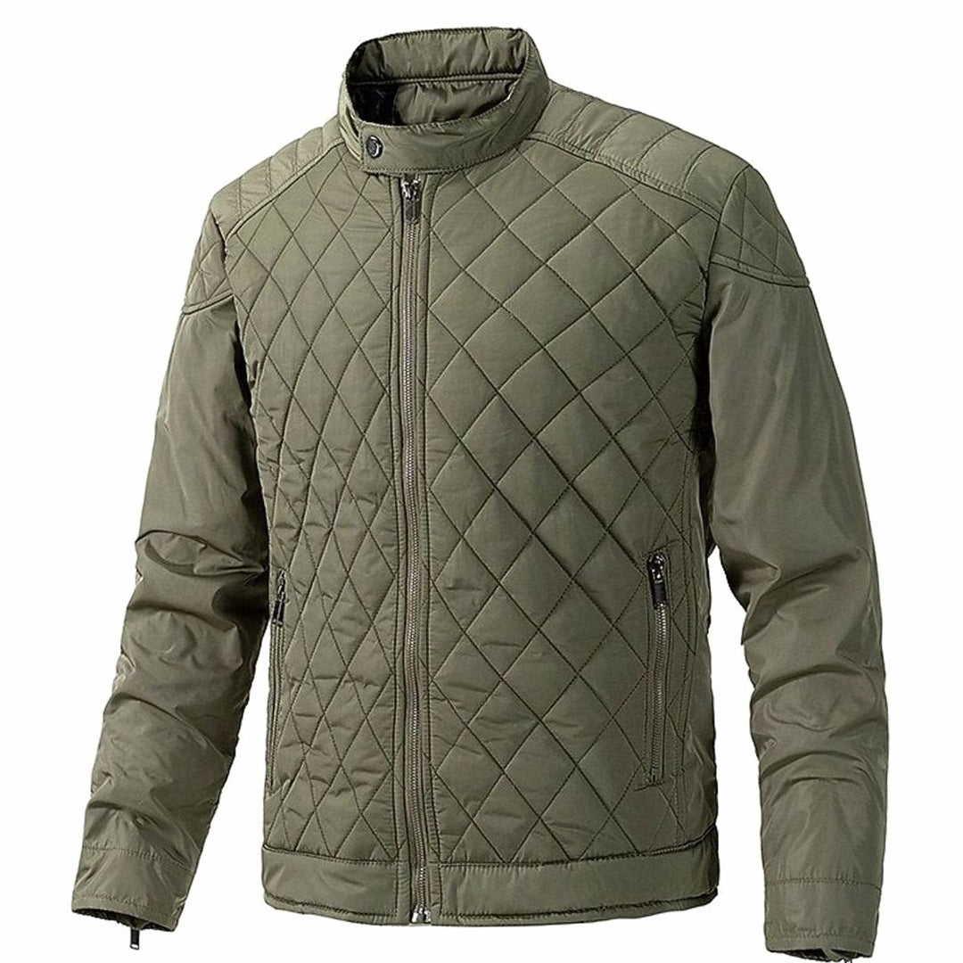 Men's Diamond Quilted Jacket – Army Green