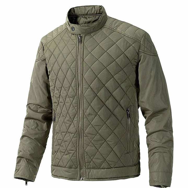 Men's Diamond Quilted Jacket – Army Green