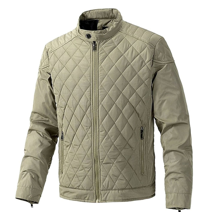 Men's Diamond Quilted Jacket – Khaki