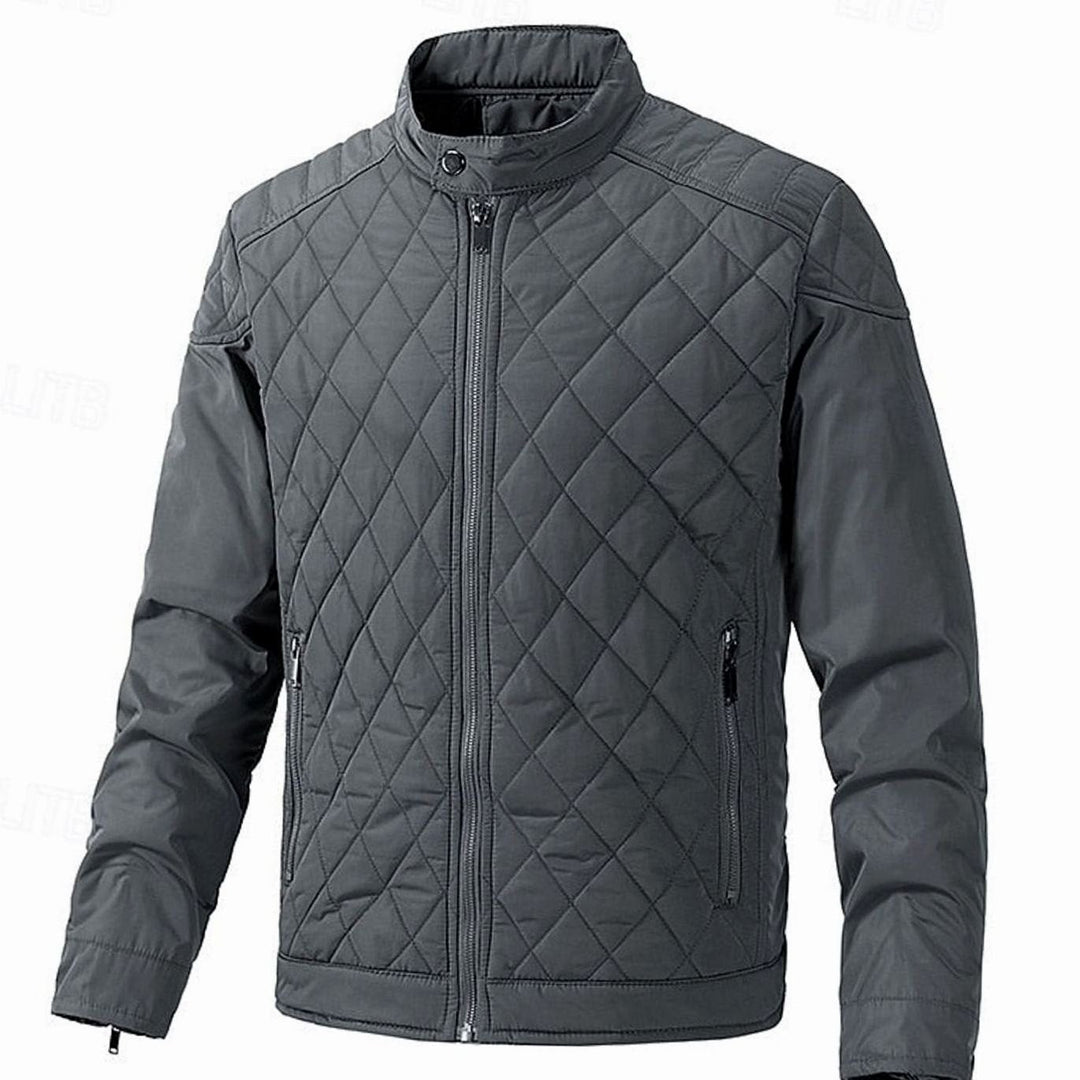 Men's Diamond Quilted Jacket – Gray