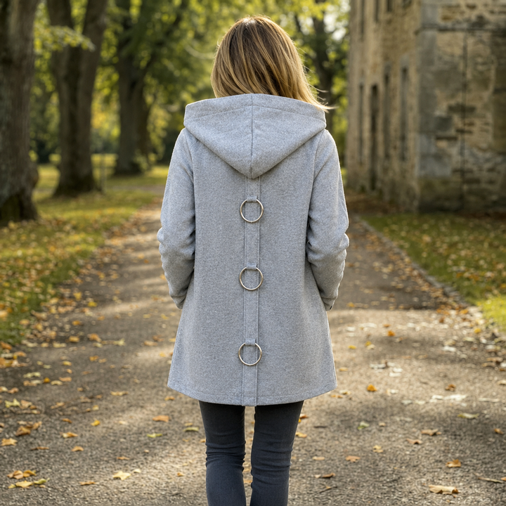 Women's Plus Size Hooded Long Cardigan – Detail View