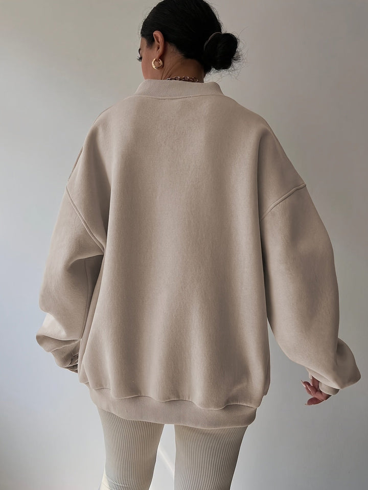 RADEGONDE | WOMEN'S OVERSIZED V NECK SWEATSHIRT FLEECE PULLOVER 2