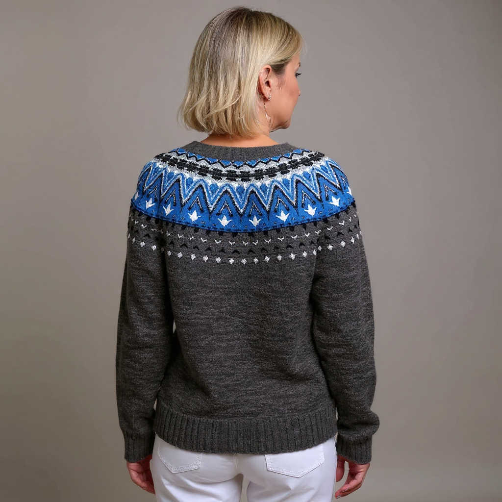RAGNA | WOMEN'S FAIR ISLE CARDIGAN SWEATER WOOL KNIT PATTERNED 2