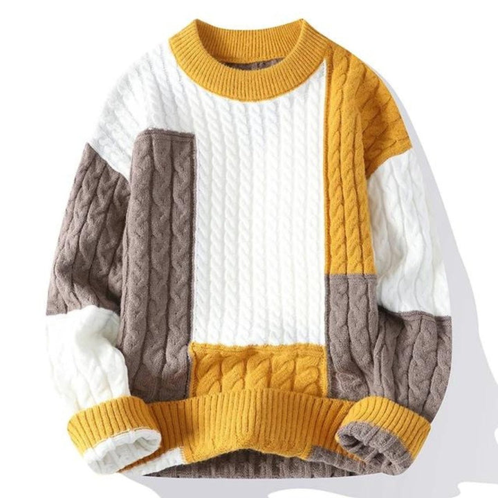 REGGIE | MEN'S CREW NECK SWEATER COLOR BLOCK KNIT 1