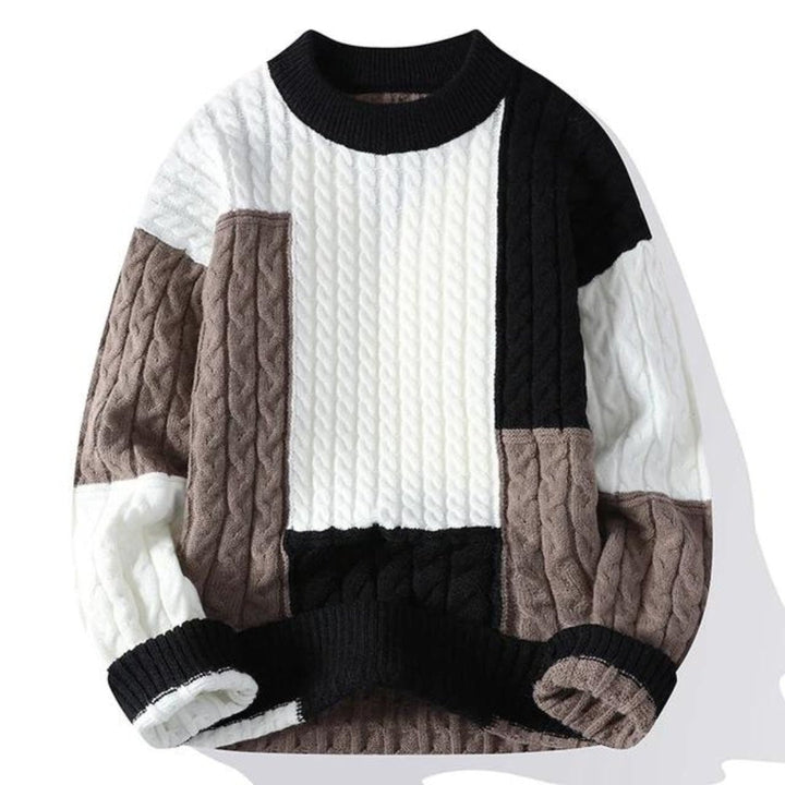 REGGIE | MEN'S CREW NECK SWEATER COLOR BLOCK KNIT 2