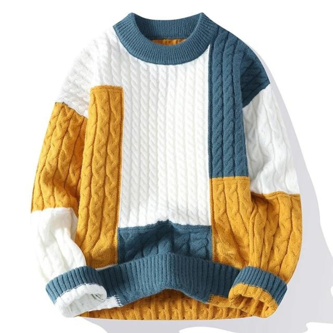 REGGIE | MEN'S CREW NECK SWEATER COLOR BLOCK KNIT 3
