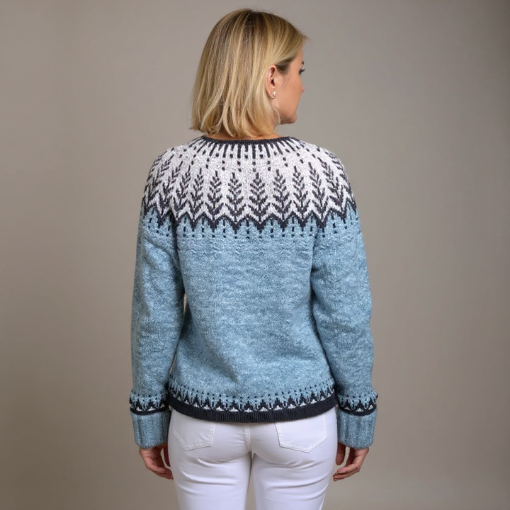 REVA | WOMEN'S FLORAL CARDIGAN SWEATER FAIR ISLE KNIT BUTTON 3