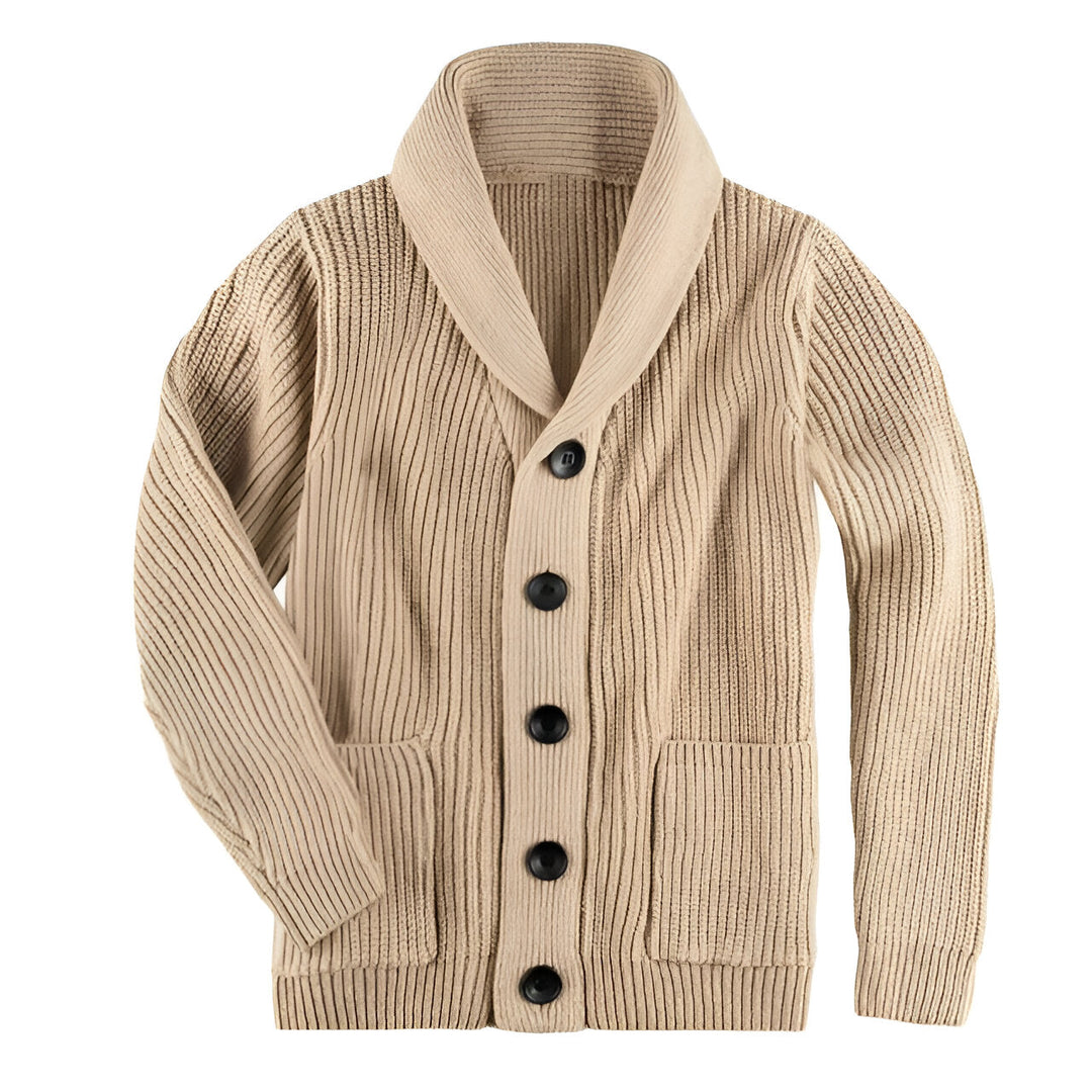 RIDGE | MEN'S SHAWL COLLAR CARDIGAN WITH POCKETS CABLE KNIT 3
